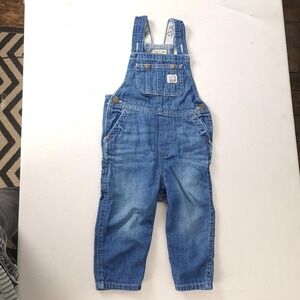 Polo Ralph Lauren Overalls Boys 24M Blue Denim Cargo Pockets Adjustable Jeans